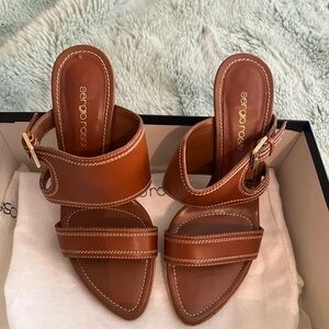 Sergio Rossi size 6.5 tan Tobacco color heels